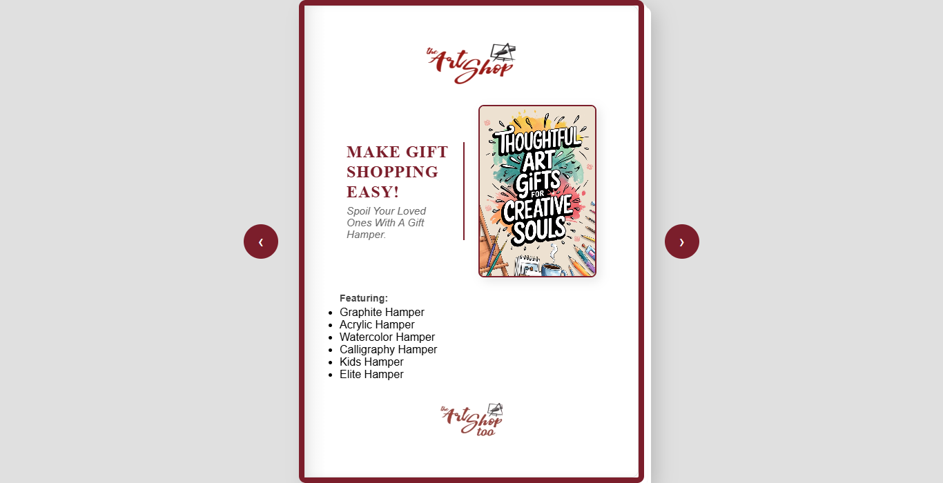 Digital flipbook design for art shop gallery